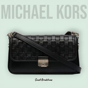 Michael Kors Small Bradshaw Woven Leather Convertible Shoulder Bag-EUC